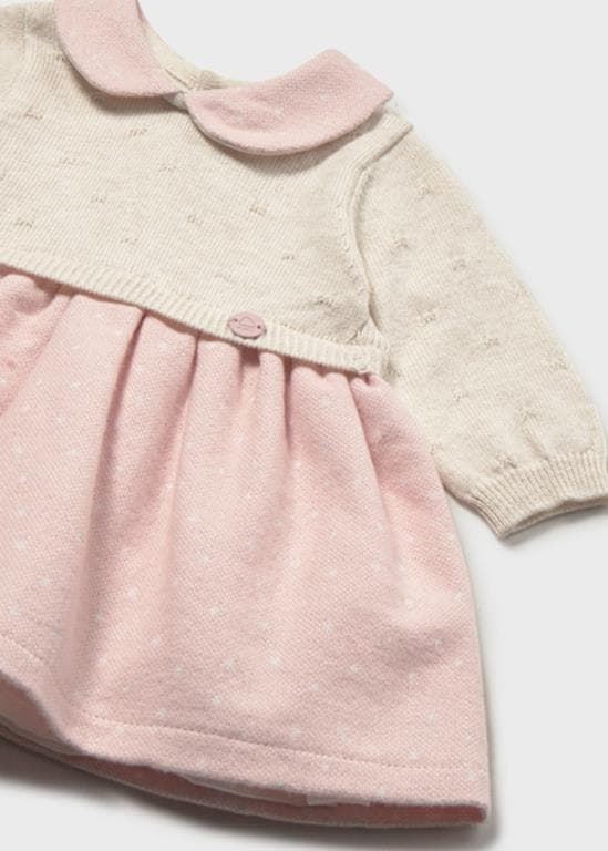Vestido tricot combinado rosa - Imagen 3