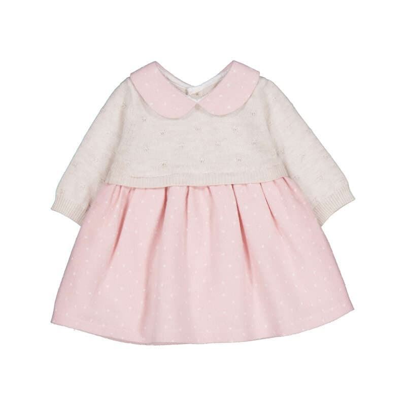 Vestido tricot combinado rosa - Imagen 4