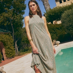 Vestido verde zig-zag - Imagen 1