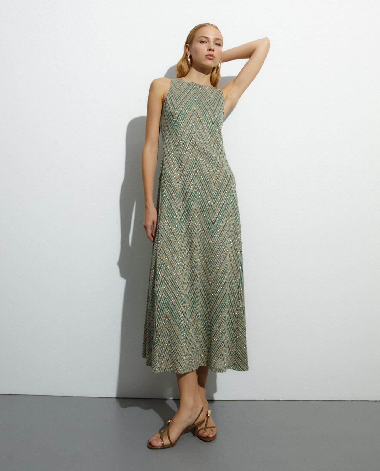 Vestido verde zig-zag - Imagen 2