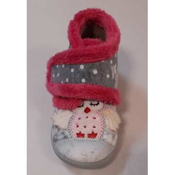 Zapatilla gris-fucsia buho - Imagen 1