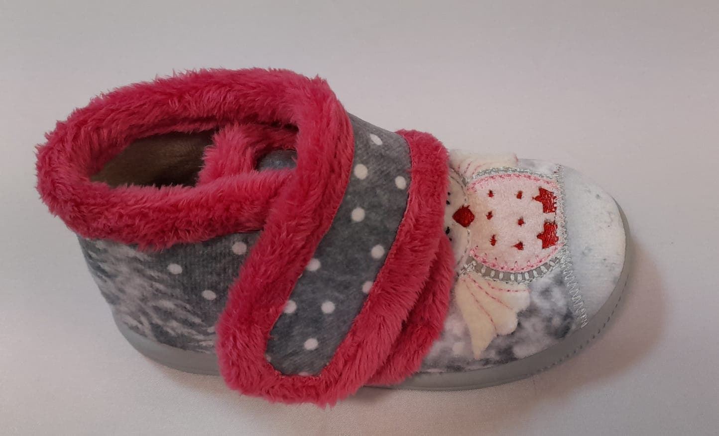 Zapatilla gris-fucsia buho - Imagen 2