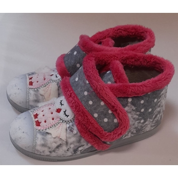 Zapatilla gris/fucsia buhos - Imagen 2