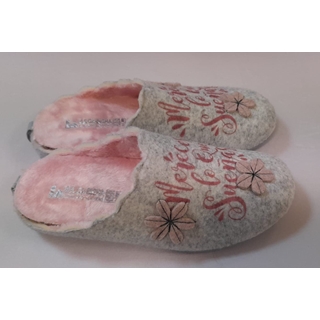 Zapatilla gris-rosa mensaje - Imagen 2