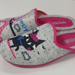 Zapatilla gris y fucsia gato - Imagen 2