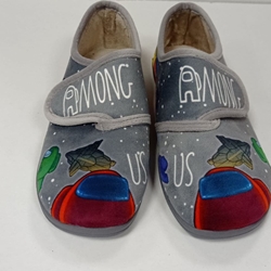 Zapatilla velcro gris - Imagen 1