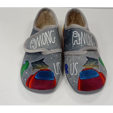 Zapatilla velcro gris - Imagen 1